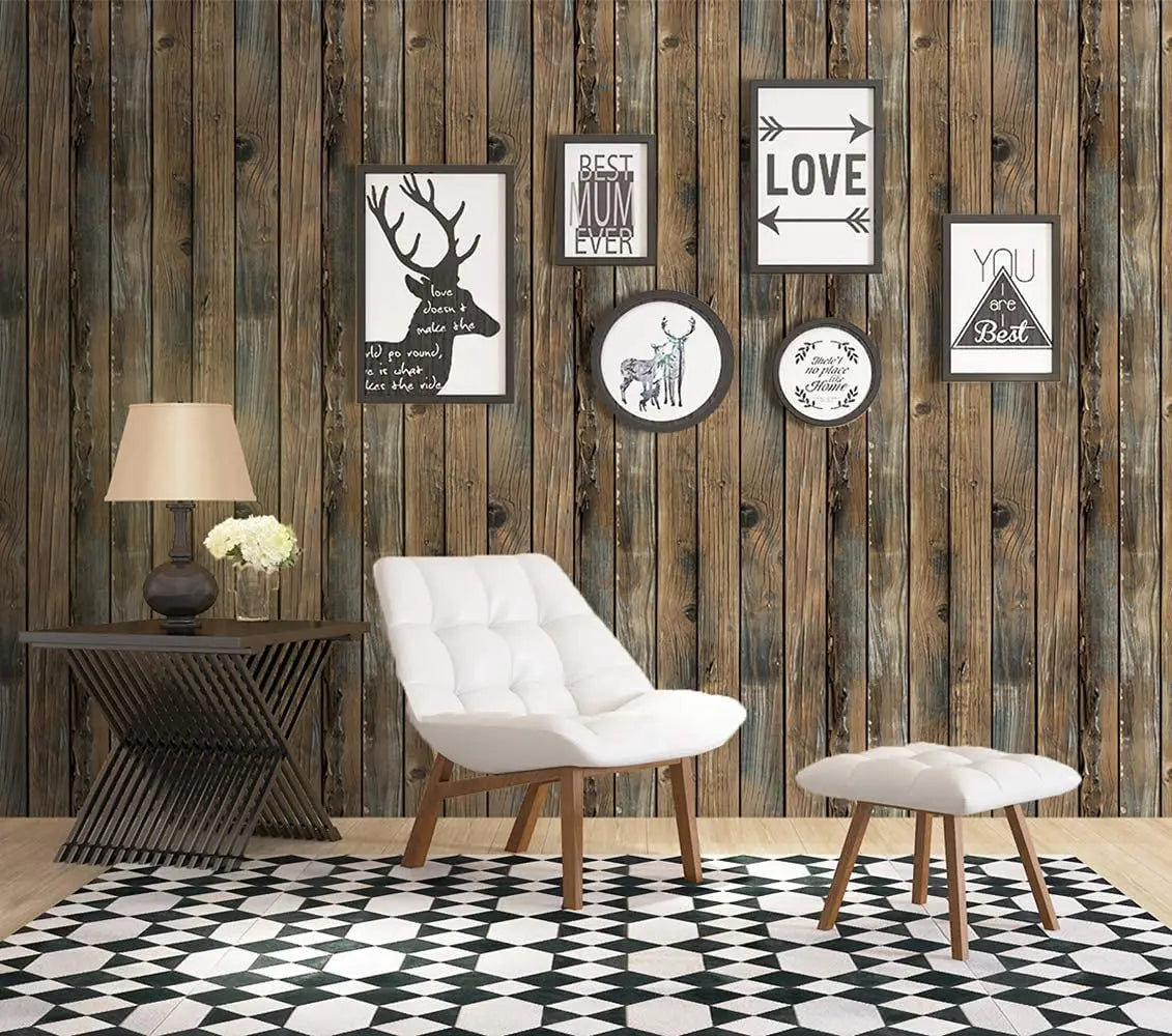 Wood Contact Paper Self-Adhesive Wood Wallpaper Peel and Stick Wood Wallpaper Vinyl Waterproof Removable Rustic Wood Wallpaper