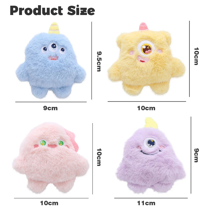 Cute Cartoon Plush Monster Cat Toy Catnip Crinkle Sound Soft Fuzzy Kittens Interactive Play Squeaker Natural Catnip