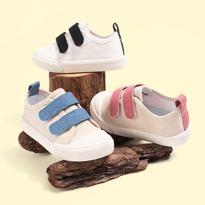 New Three Color Low Cut Children's Canvas Shoes for Spring 2025, Casual Soft Soled Shoes for Baby Products EKC5304