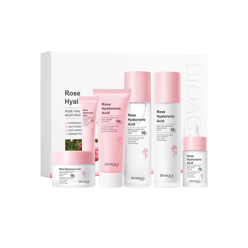 Organic Hyaluronic Acid Vitamin C Serum Cream Skincare Kit Natural Rose Extract Whitening Private Label Face Serum Organic
