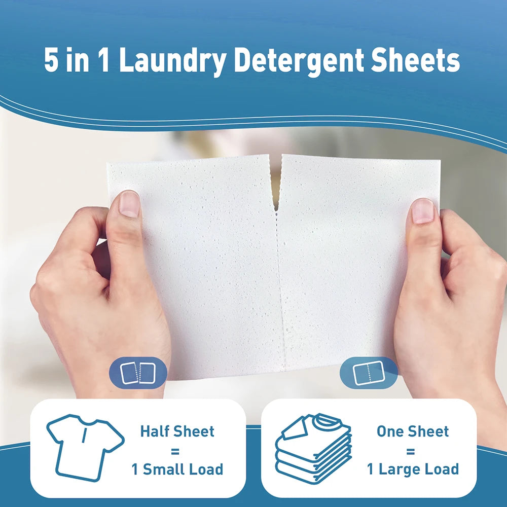 Travel Size Laundry Detergent Sheets Organic Dissolvable Laundry Detergent Sheet With Enzyme Eco-friendly Liquidless Soap Strips