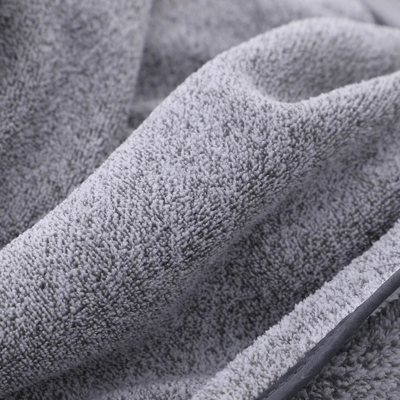 American Styles 2pcs Eco-Friendly Woven Bath Towel Set Organic Cotton Coral Fleece Quick-Dry Stylish Bath Accessory