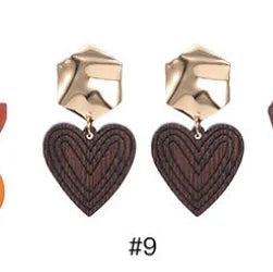 HOVANCI Handmade Africa Wooden Earrings  S925 Sterling Silver Stud Bamboo Big Rattan Earrings for Women Birthday Party Gift