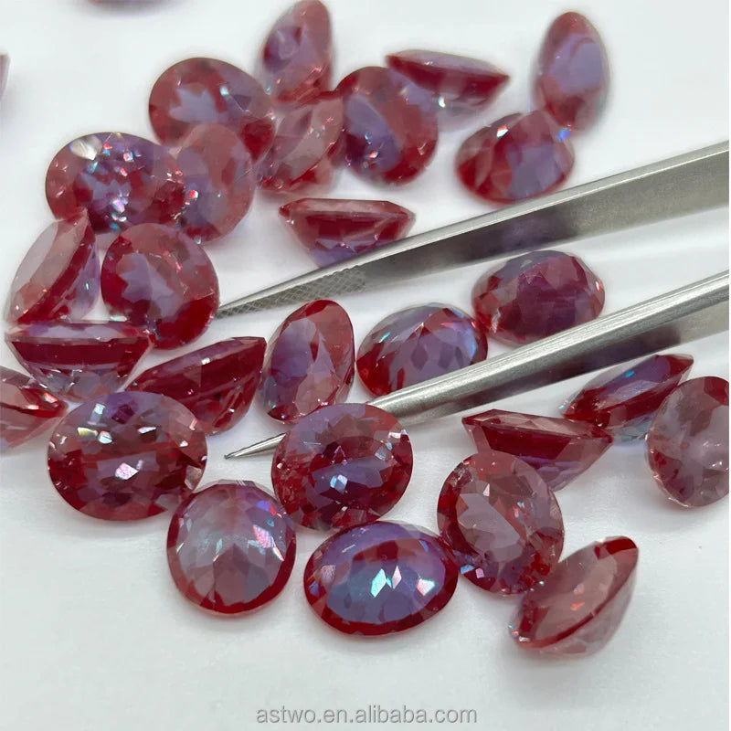 Natural  Loose Gemstone Certified Alexandrite Nd Yag Gem Lab Grown Alexandrite Gemstones
