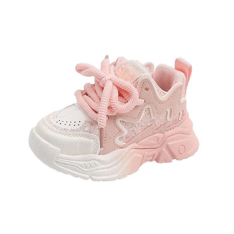 Children's Winter Sports Shoes New Fashionable Little Girl Leather Casual Sneaker for Kids Baby Girls