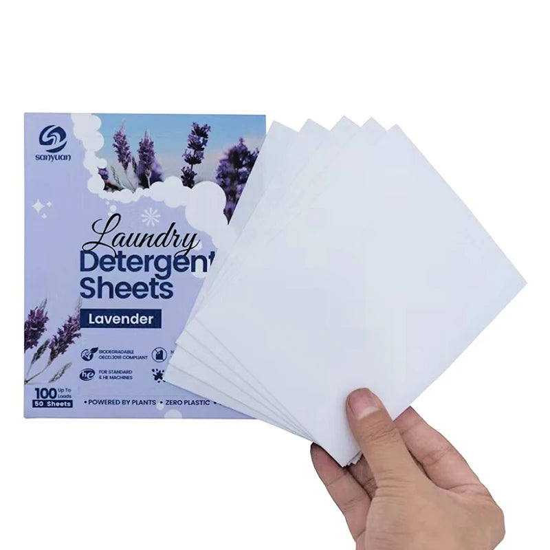 Travel Size Laundry Detergent Sheets Organic Dissolvable Laundry Detergent Sheet With Enzyme Eco-friendly Liquidless Soap Strips