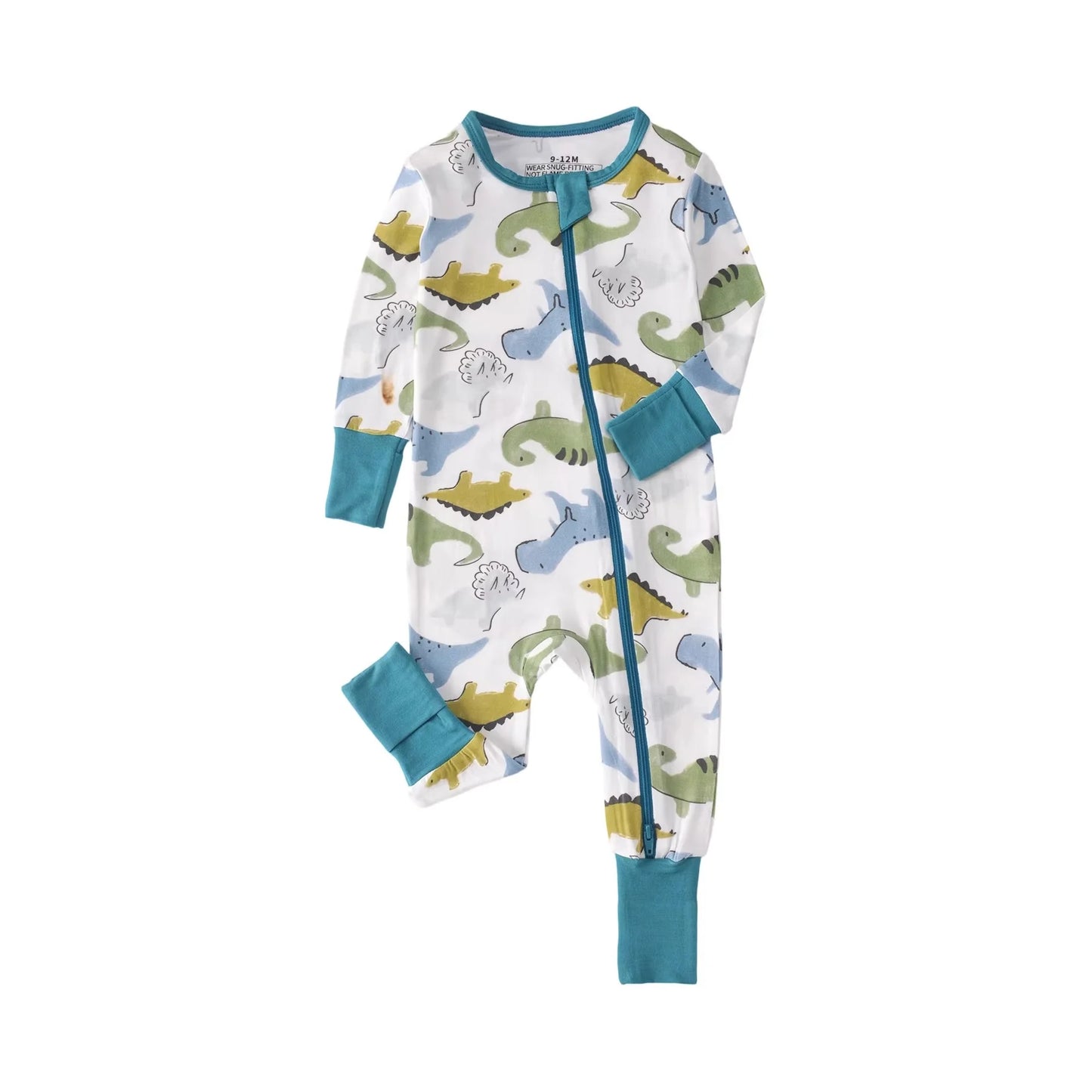 Growprint Cross-border European American-style Bamboo Fiber Male Infant Toddler Long Sleeve Thin Jumpsuit Romper Safety All Soft