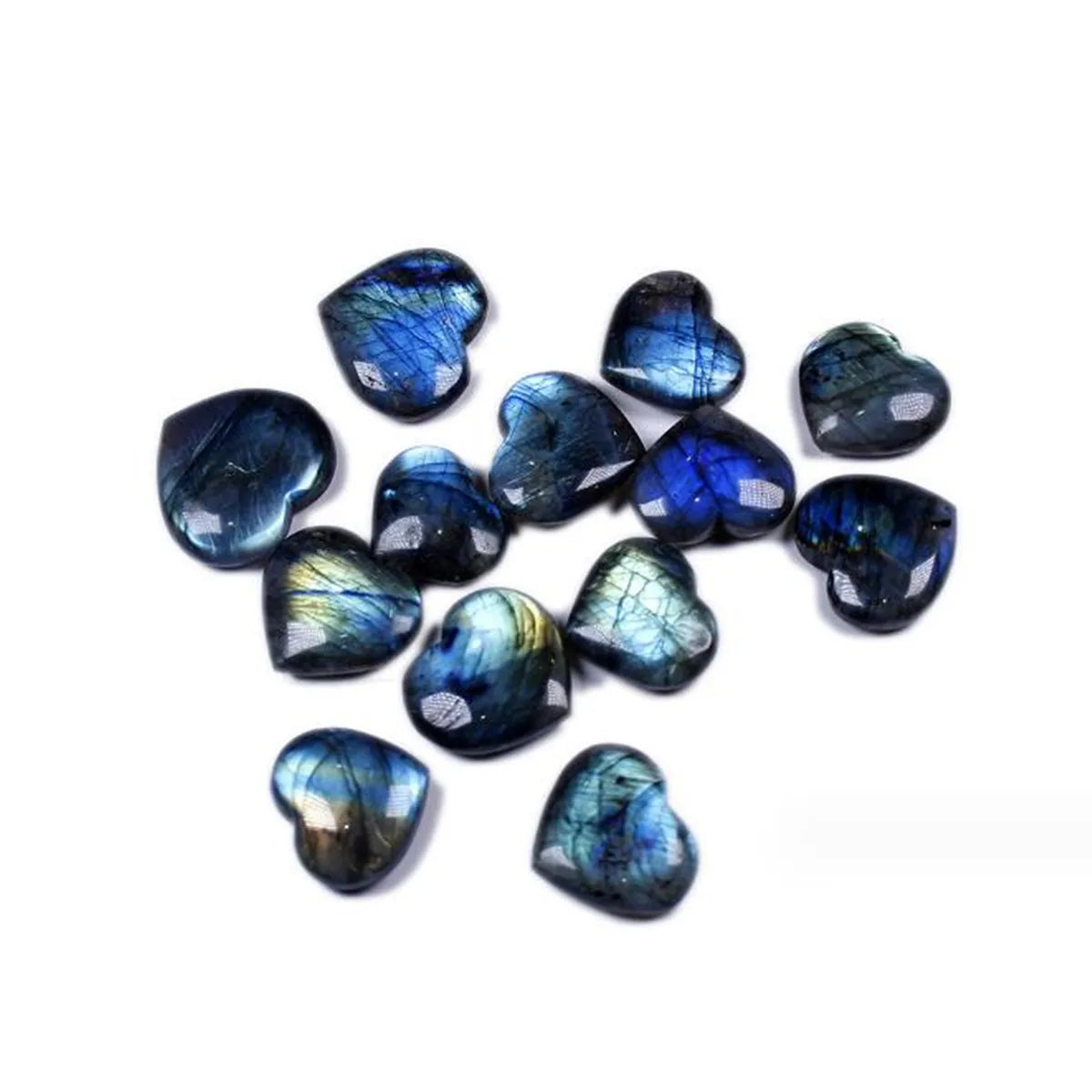 Madagascar Quartz Labradorite Natural Crystal Gemstones Rock Polished Heart Shape Pendants Stone