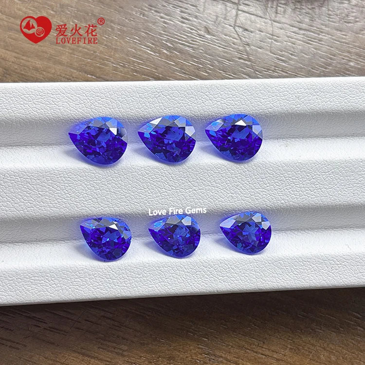 Wholesale Lab Created Cobalt Spinel Blue Sapphire Stone Pear Water Drop Natural Cut Loose Gemstone Lab Growm Cobalt Spinel