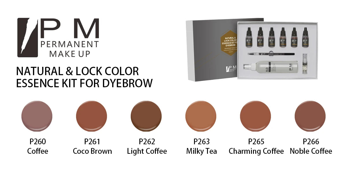 Professional Organic Microblading Kit with PMU Pigments & 10ml Tattoo Ink 6 Colors Safety & Long Lasting for Permanent Eyebrows