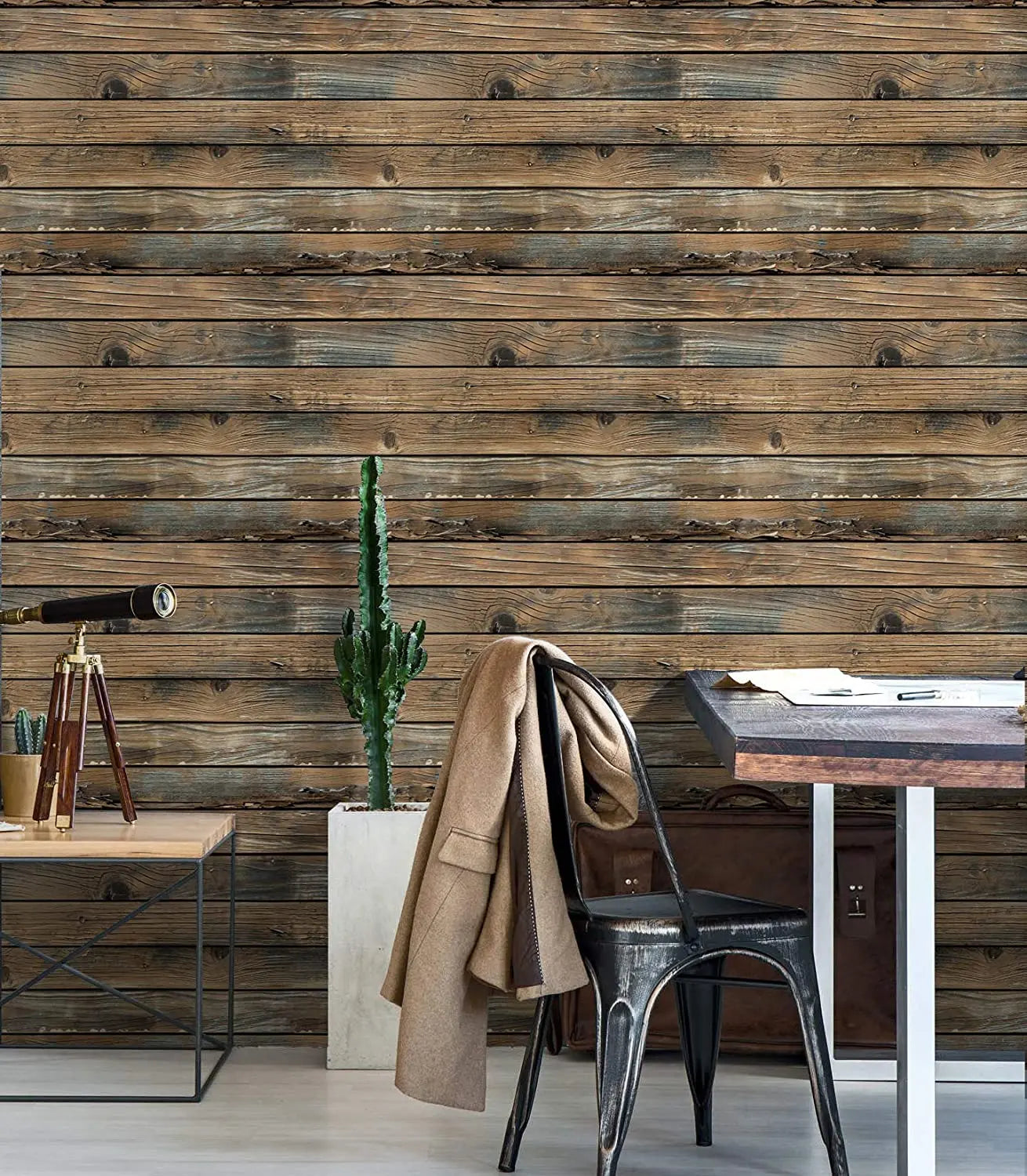 Wood Contact Paper Self-Adhesive Wood Wallpaper Peel and Stick Wood Wallpaper Vinyl Waterproof Removable Rustic Wood Wallpaper