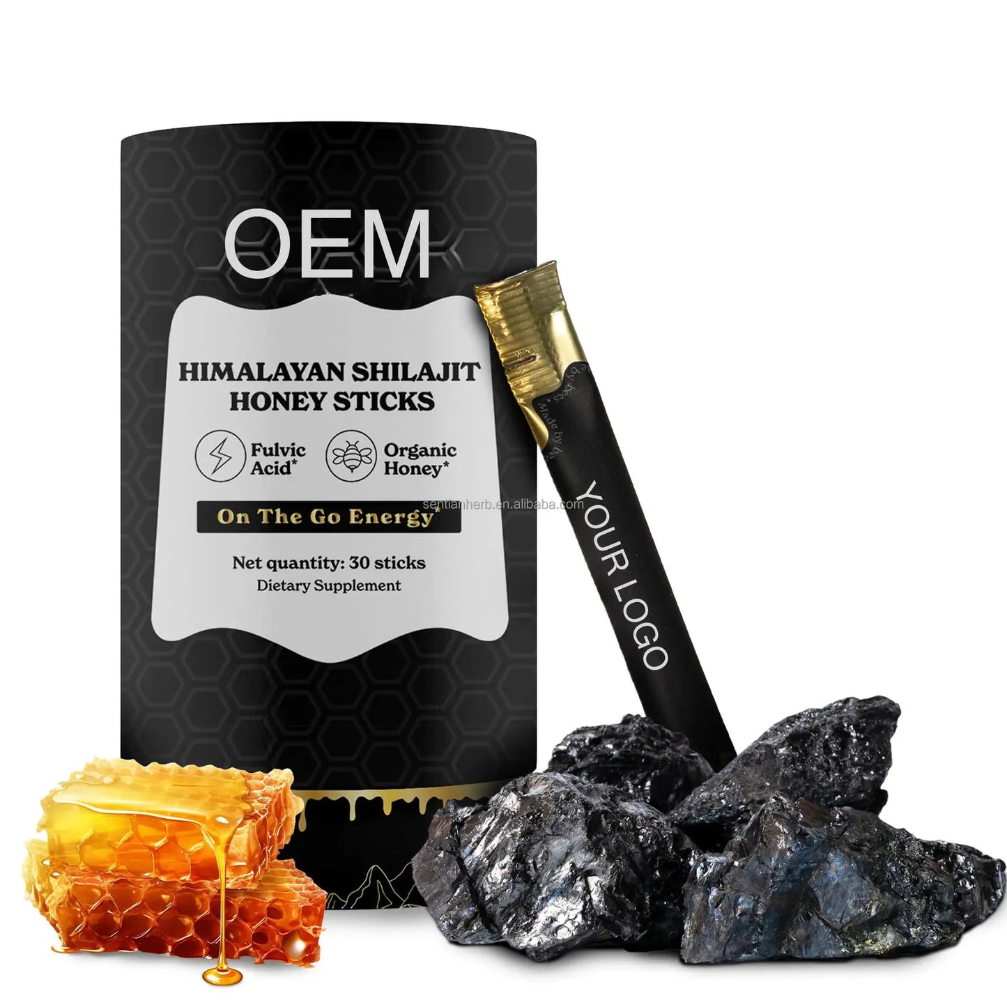OEM Private Label Pure Himalayan Shilajit Gold Resin Himalayan Shilajit Honey Sticks Organic Boost Energy Immune