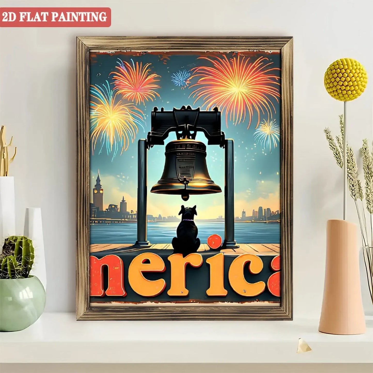 20x30 Wood Frame Modern Art with Overlapping Organic Shapes
