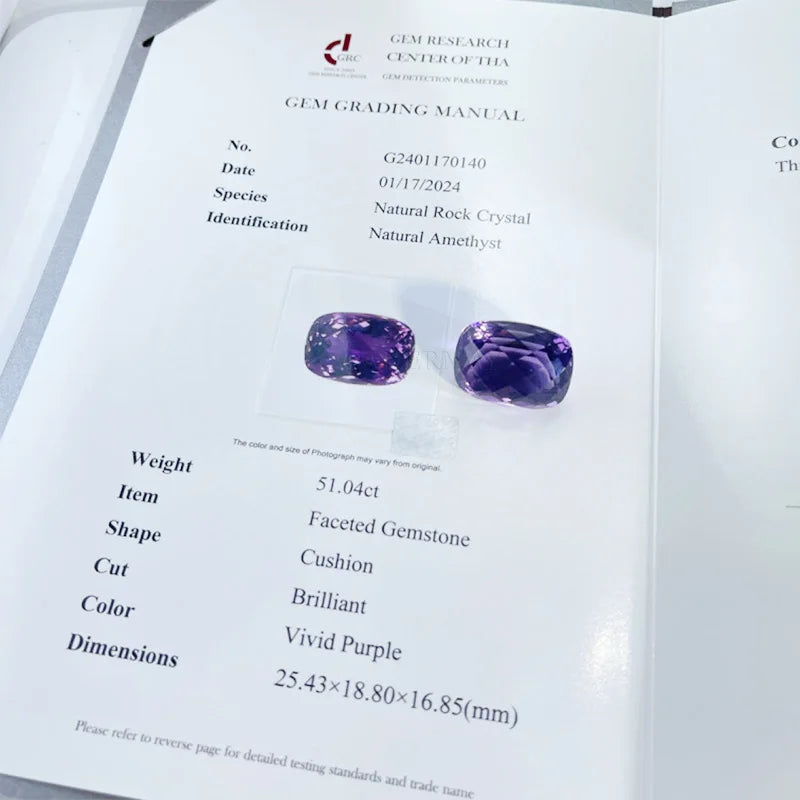 Wholesale Natural Amethyst Cushion Oval Pear Heart Brilliant Cut Vivid Purple Loose Gemstone With GRC Certificate Ready to Ship