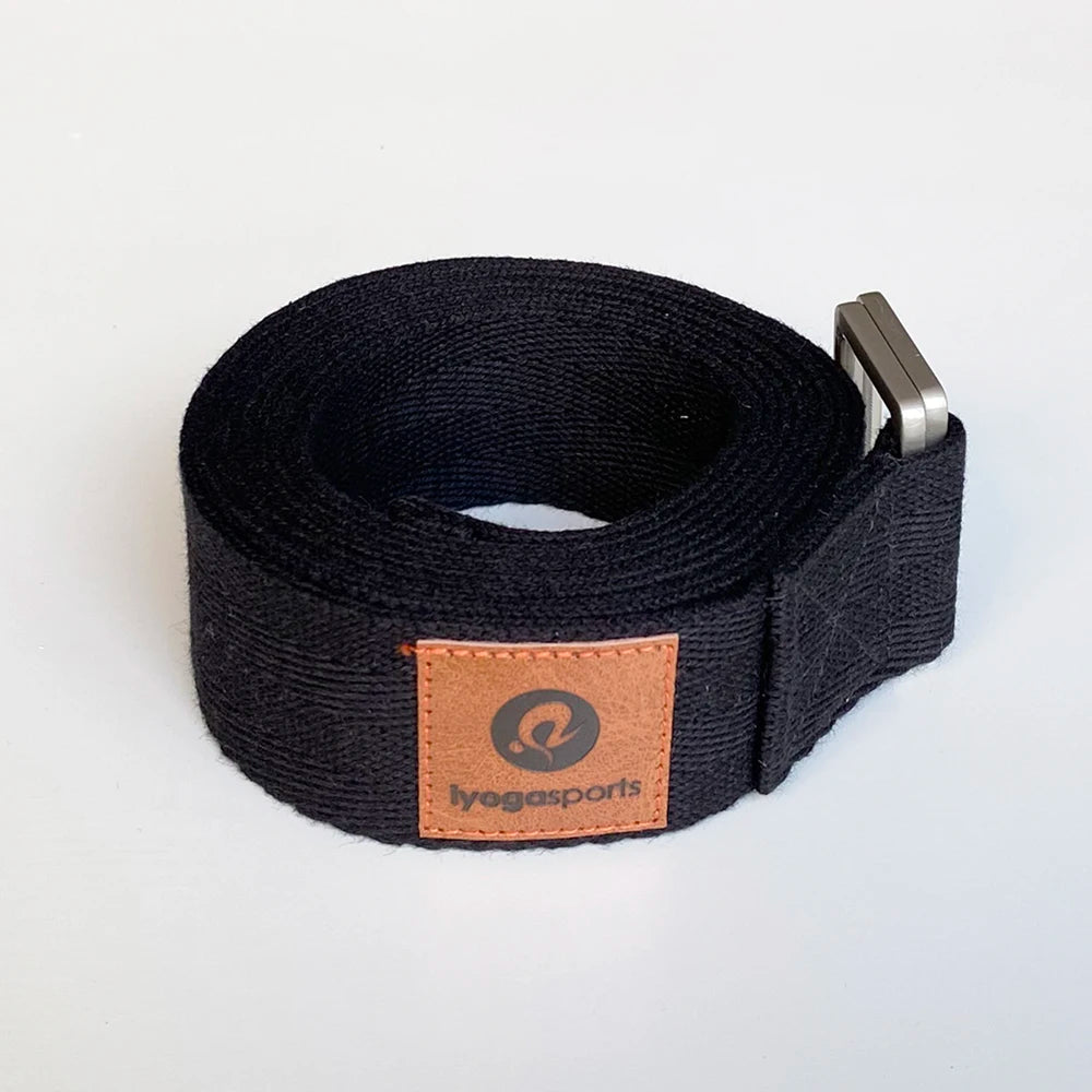100% Organic Cotton Yoga Strap 8ft Length Belt Custom logo Iyogasports extra Length Soft Biodegradable Material Yoga Belt