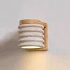 Wholesale Outdoor Waterproof Natural Travertine up and Down Wall Light Wabi Sabi Indoor Cylindrical Yellow Travertine Wall Lamp