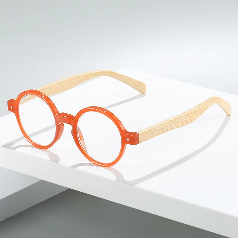HS3340 PC Frame Corrective Eyeglasses for Women Blue Bamboo Temples Flexible Reading Glasses Presbyopia Supplier Wholesale