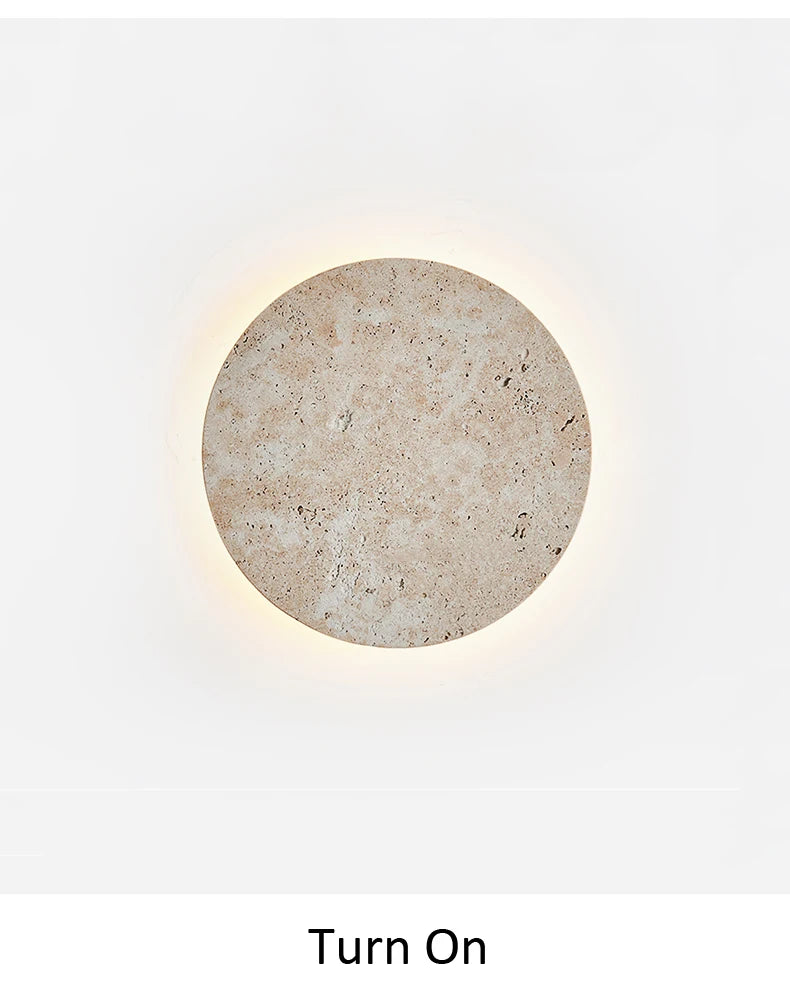 Natural Yellow Stone Led Sconce Nordic Wabi Sabi Home Decor Light Living Room Bedside Corridor Marble Wall Lamp