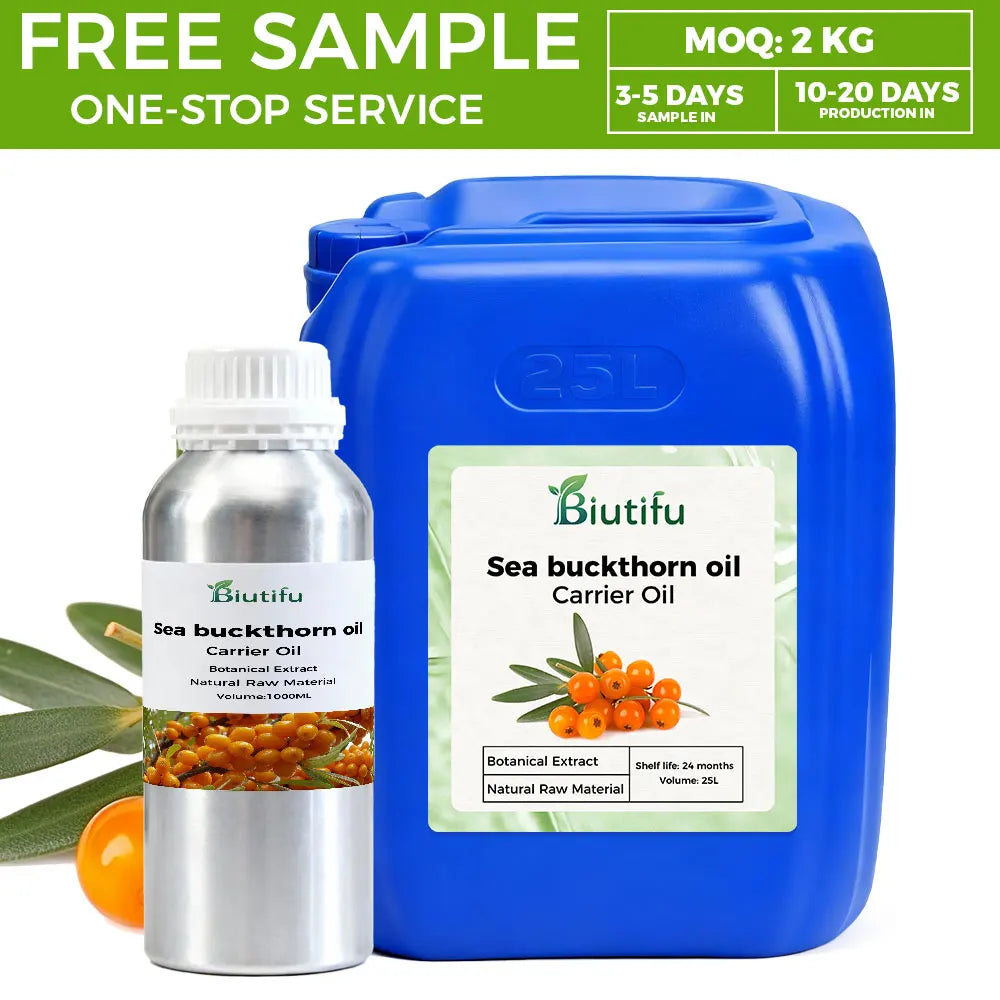 Sea Buckthorn Oil Organic, From Fruit & Seeds, Pure RAW Virgin Cold-Pressed Undiluted Unrefined, Fast Absorbing