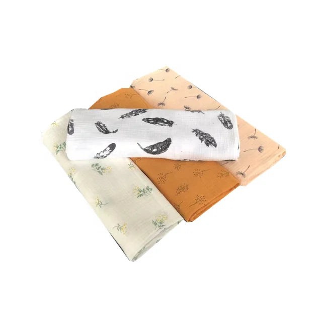 Wholesale Custom Printed Organic 100% Cotton Double Gauze Muslin Fabric for Baby