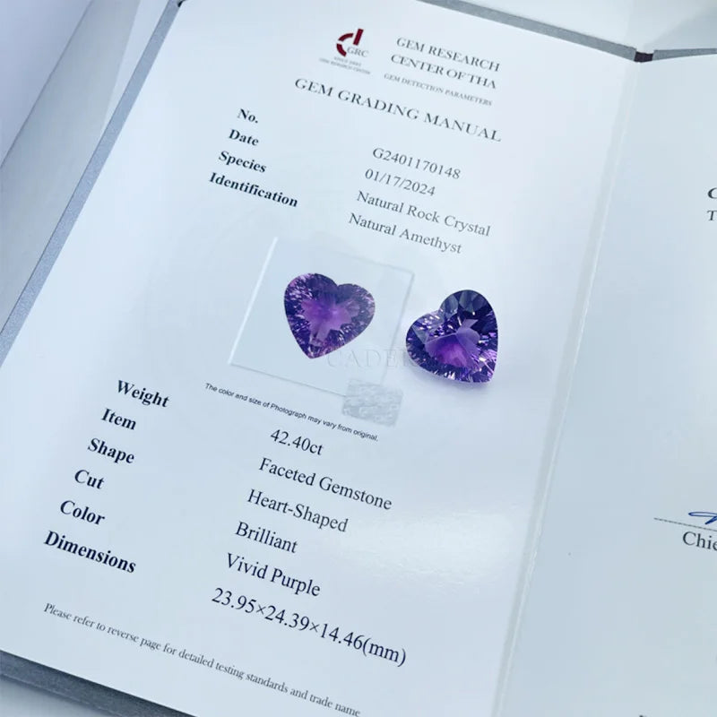 Wholesale Natural Amethyst Cushion Oval Pear Heart Brilliant Cut Vivid Purple Loose Gemstone With GRC Certificate Ready to Ship