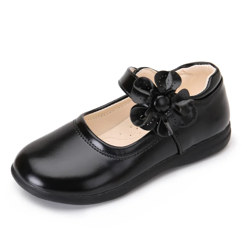 2024 Spring Autumn Girls' Leather Dress Shoes New Baby Princess Table Performance Shoes Style Children's Leather Shoes