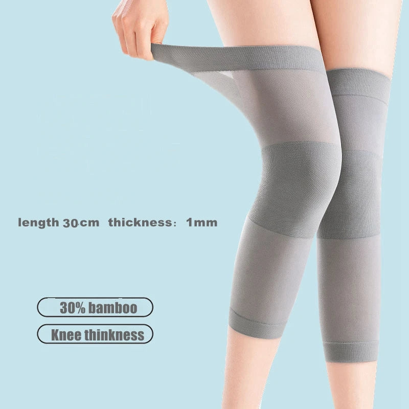 Wholesale  Bamboo Fiber Knee Sleeves Breathable Anti Bacterial Summer Microfiber Thin Knee Pads Women