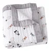 Custom 100% Organic Cotton Muslin Infant Bath Towel Cute Cartoon Pattern Babi Blankets 6-Layer Newborn Blanket for Travel Hotel