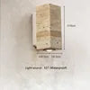 Wholesale Outdoor Waterproof Natural Travertine up and Down Wall Light Wabi Sabi Indoor Cylindrical Yellow Travertine Wall Lamp
