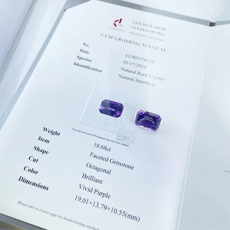 Wholesale Natural Amethyst Cushion Oval Pear Heart Brilliant Cut Vivid Purple Loose Gemstone With GRC Certificate Ready to Ship