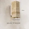 Wholesale Outdoor Waterproof Natural Travertine up and Down Wall Light Wabi Sabi Indoor Cylindrical Yellow Travertine Wall Lamp