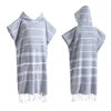 High Quality Organic Cotton Poncho Towel Adults Children Windproof Thickened Hooded Design Factory Wholesale Home Sports Striped
