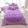 Korean Style 100% Organic Cotton Lace Princess 4pcs Sleep Aid with 400TC Solid Pattern for Weddings Bed Sheet Sets