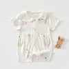 Baby Bamboo Rompers Summer Sleepsuit Jumpsuit Breathable Knit Unisex Pajamas with Snap Button Closure