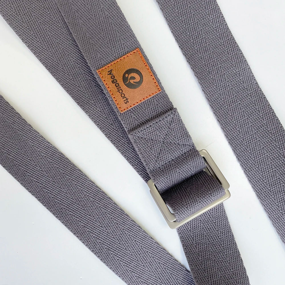 100% Organic Cotton Yoga Strap 8ft Length Belt Custom logo Iyogasports extra Length Soft Biodegradable Material Yoga Belt
