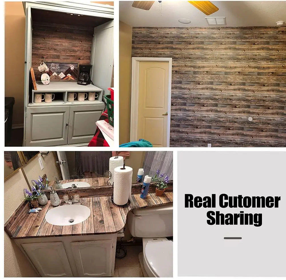 Wood Contact Paper Self-Adhesive Wood Wallpaper Peel and Stick Wood Wallpaper Vinyl Waterproof Removable Rustic Wood Wallpaper