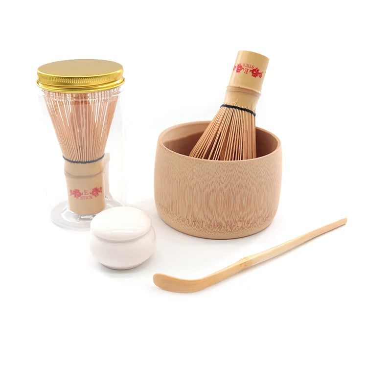 Estick Eco-Friendly Matcha Tea Whisk Bamboo with Colourful Logo Classic Style for Home & Restaurant Use