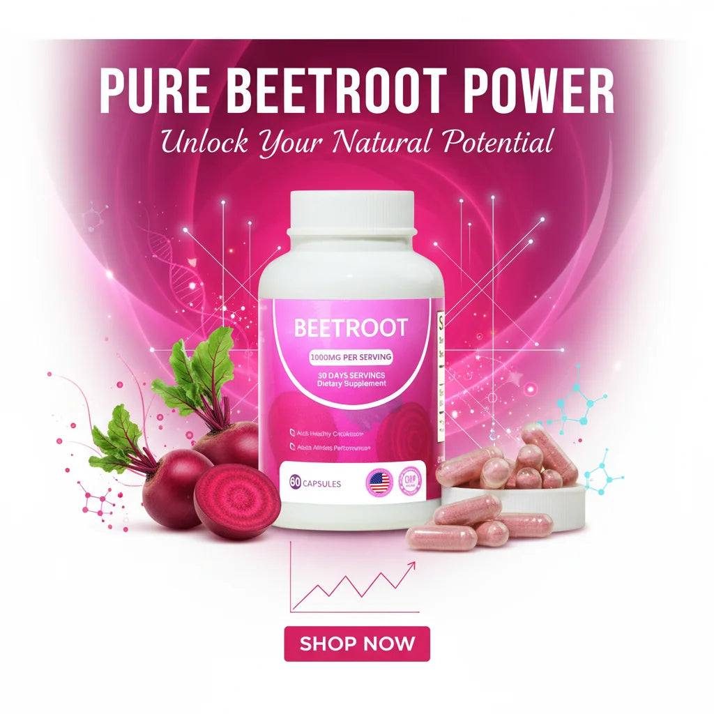 LuvVita Plant Extract Organic Adults Energy 60 Beet Root Powder Capsules Antioxidant Heart Health Support Adult Senior Health