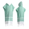 High Quality Organic Cotton Poncho Towel Adults Children Windproof Thickened Hooded Design Factory Wholesale Home Sports Striped