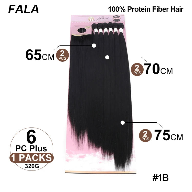Julianna High Quality Long Smooth Bio Protein Yaki Straight Organic Synthetic Weft Packet Extensions Hair Bundles With Closures