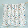 Custom 100% Organic Cotton Muslin Infant Bath Towel Cute Cartoon Pattern Babi Blankets 6-Layer Newborn Blanket for Travel Hotel