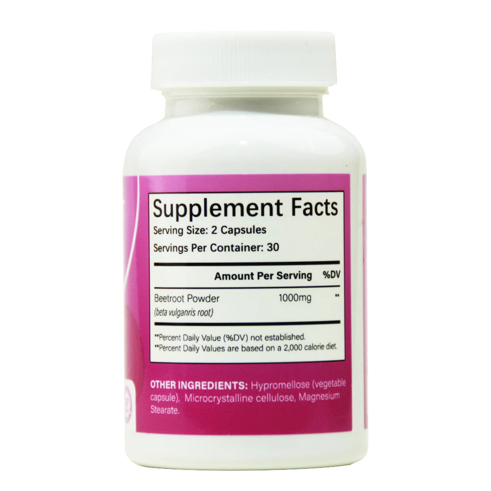 LuvVita Plant Extract Organic Adults Energy 60 Beet Root Powder Capsules Antioxidant Heart Health Support Adult Senior Health