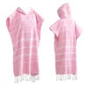 High Quality Organic Cotton Poncho Towel Adults Children Windproof Thickened Hooded Design Factory Wholesale Home Sports Striped