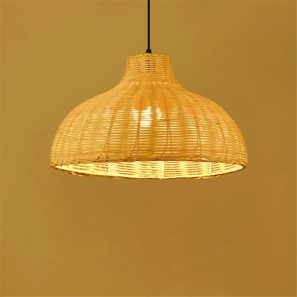 Modern Handmade Bamboo Rattan Hanging Lamp for Restaurant Kitchen Teahouse Farmhouse Home Decor Chandeliers & Pendant Lights
