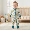 Growprint Cross-border European American-style Bamboo Fiber Male Infant Toddler Long Sleeve Thin Jumpsuit Romper Safety All Soft