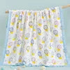 Custom 100% Organic Cotton Muslin Infant Bath Towel Cute Cartoon Pattern Babi Blankets 6-Layer Newborn Blanket for Travel Hotel