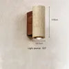Wholesale Outdoor Waterproof Natural Travertine up and Down Wall Light Wabi Sabi Indoor Cylindrical Yellow Travertine Wall Lamp