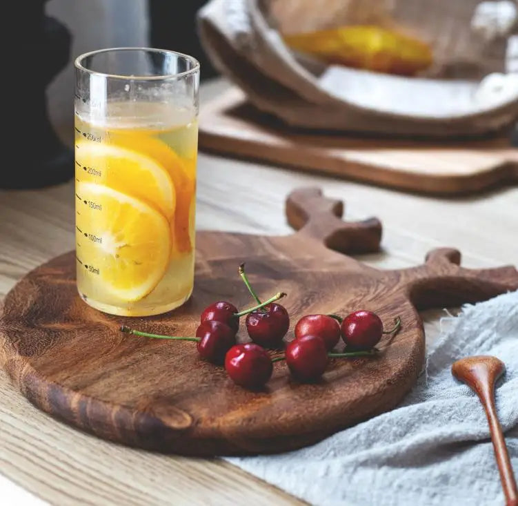 BAIYI Custom Kitchen Round Wooden Cutting Board Set with Walnut Acacia Bamboo 43x28cm 2cm Thick Recyclable Model WLCB04