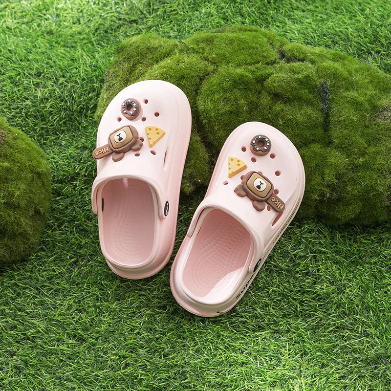 Wholesale Children's Slippers Summer Girls Non-slip Boys Eva Clogs Children Soft Bottom Hole Shoes Baby Cool Slippers Slides