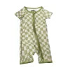 DH OEM/ODM Wholesale Western Green Checkered Print Organic Bamboo Fiber Zippy Custom for Summer